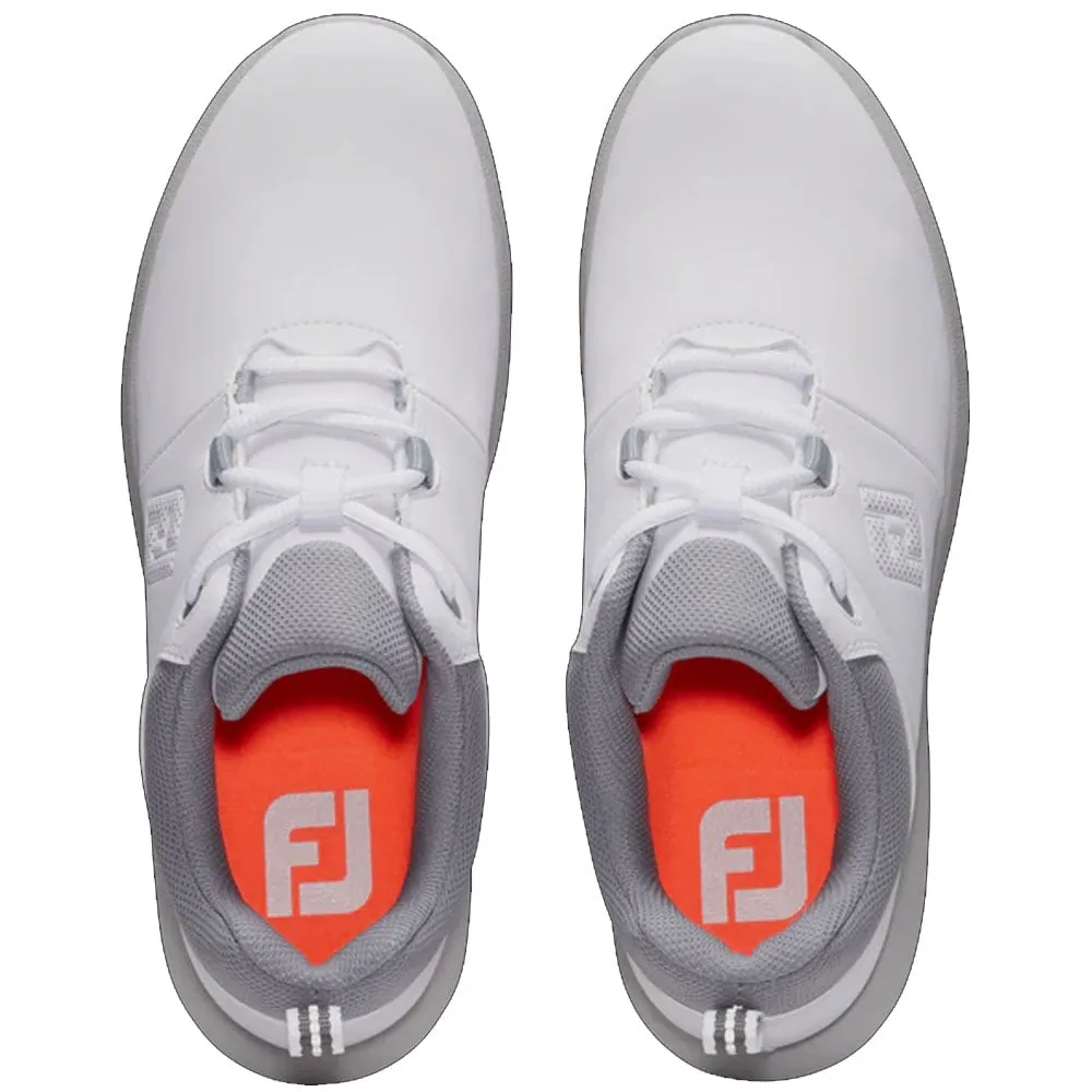 FootJoy Ladies eComfort Spiked Shoes - White/Grey