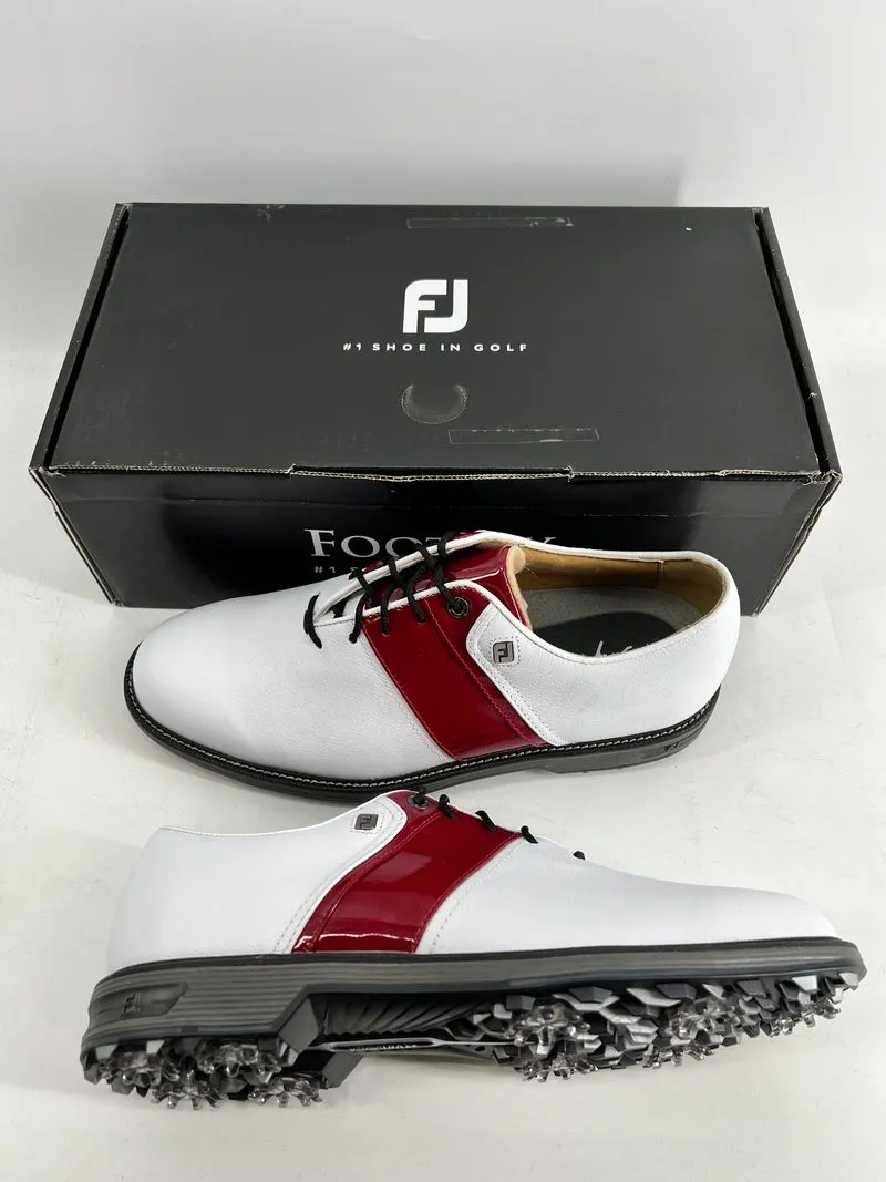 Footjoy Myjoys Premiere Series Packard Golf Shoes White Red 9 M