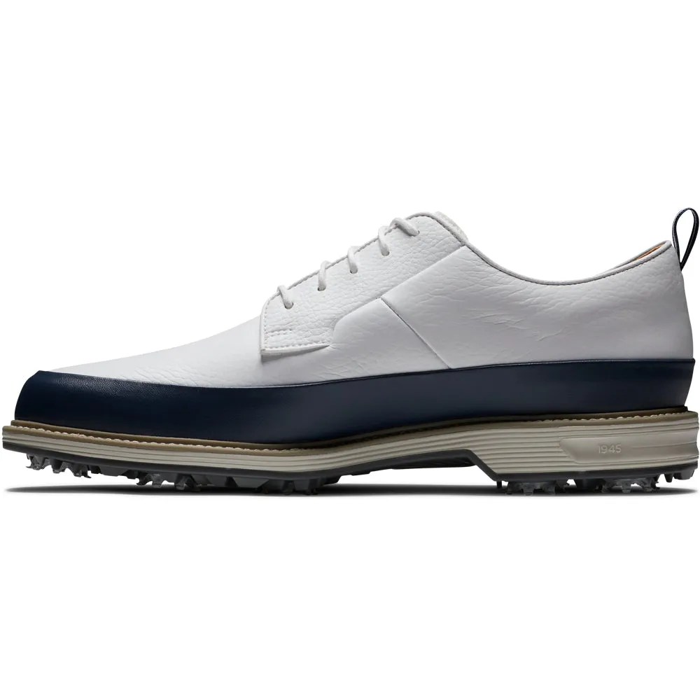 FootJoy Premiere Series Field LX Spiked Waterproof Shoes - White/Navy/Grey