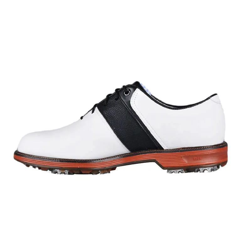 FOOTJOY Premiere Series Packard Brick Men's Spiked Shoes (White/Black/Red)