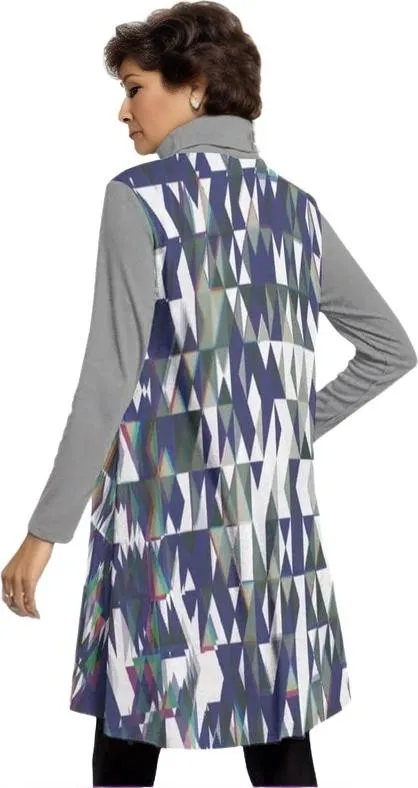 Fractured Womens High Neck Dress With Long Sleeve