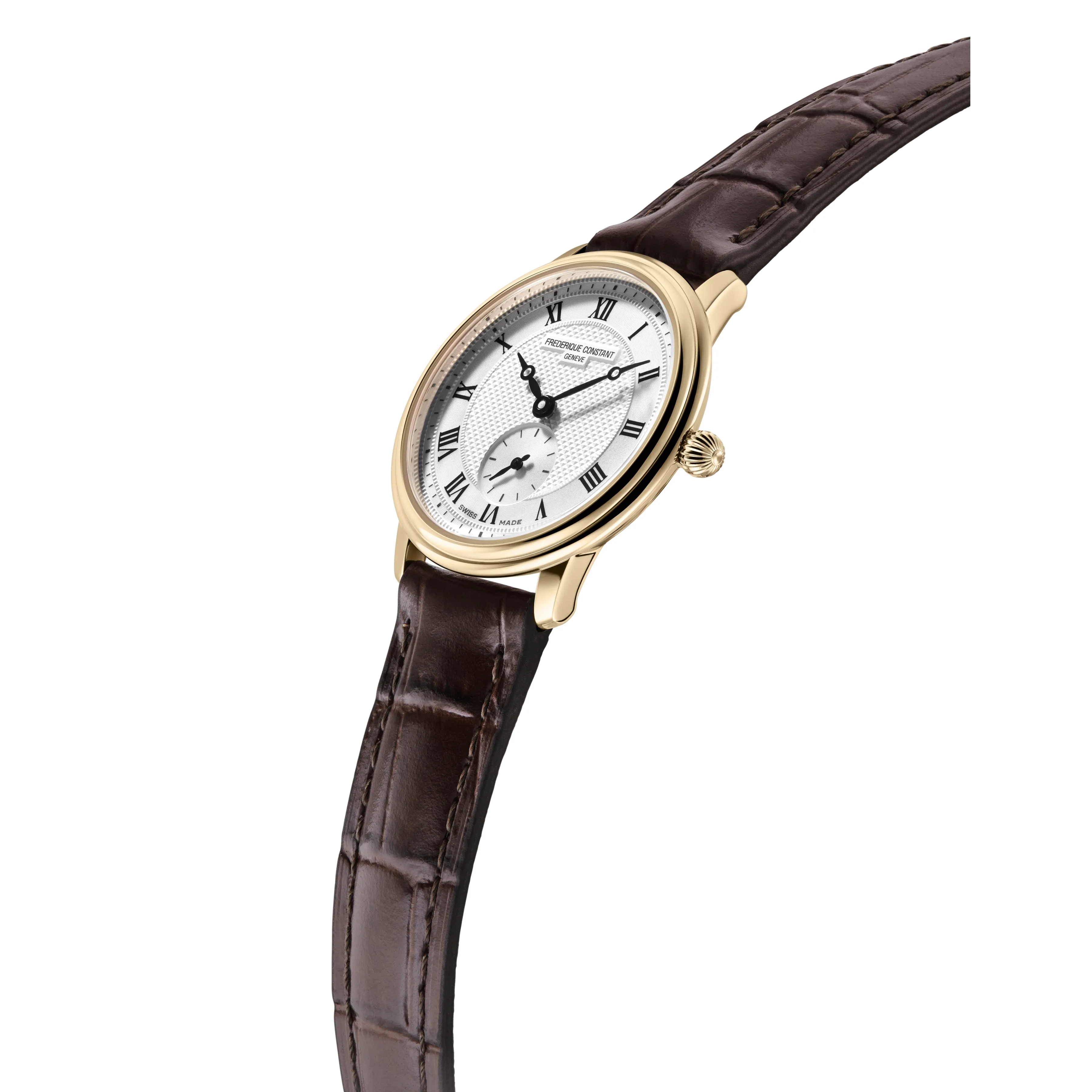 Frederique Constant Ladies Fc Slimline Small Seconds Brown Watch FC-235M1S5