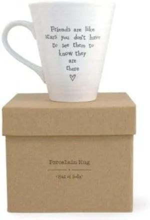 'Friends are Stars' White Porcelain Mug