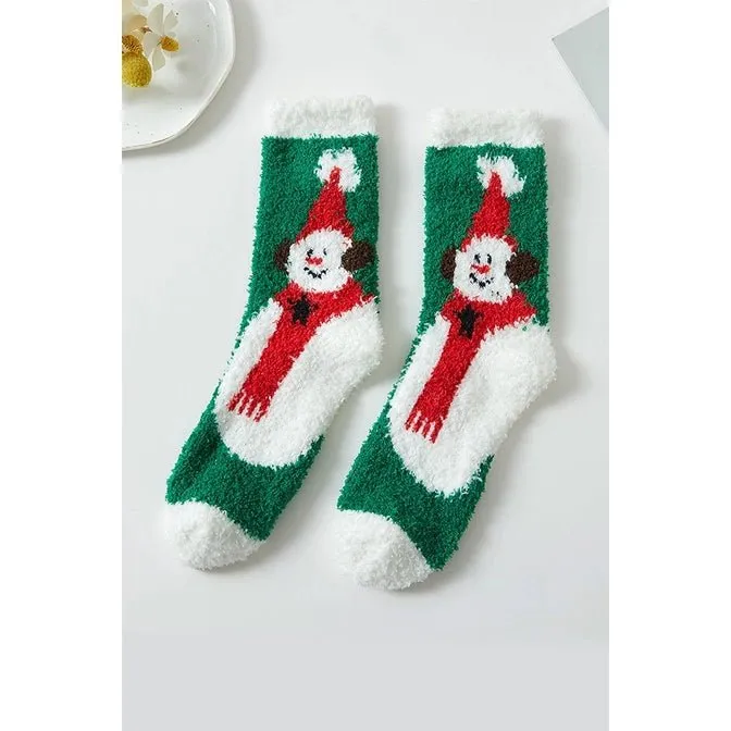 Fuzzy Christmas Holiday Socks