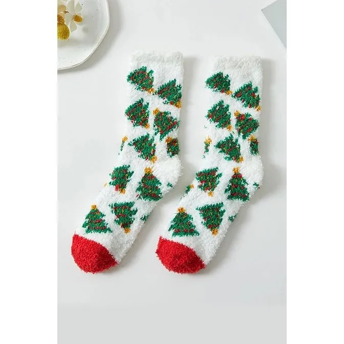 Fuzzy Christmas Holiday Socks