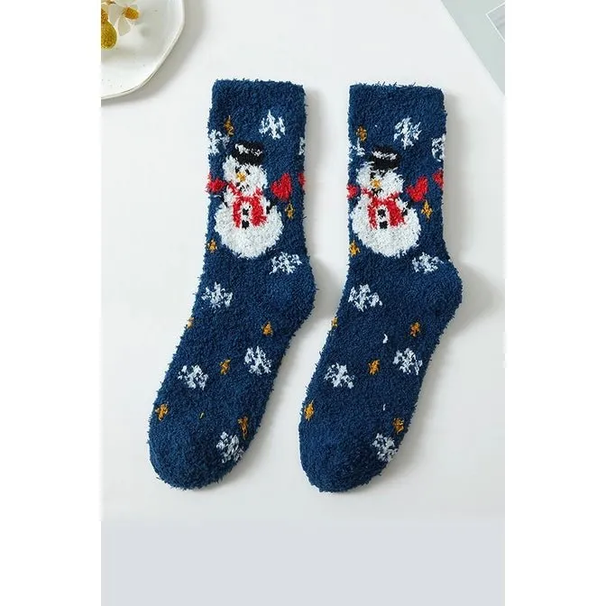 Fuzzy Christmas Holiday Socks