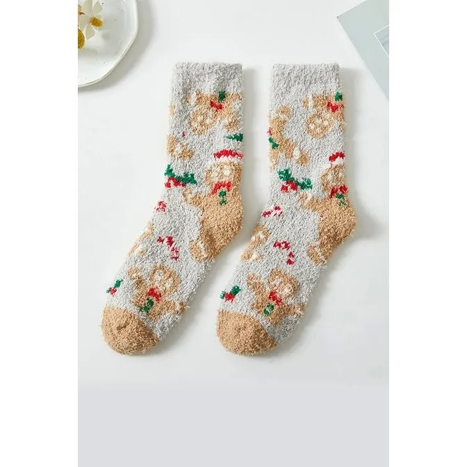 Fuzzy Christmas Holiday Socks