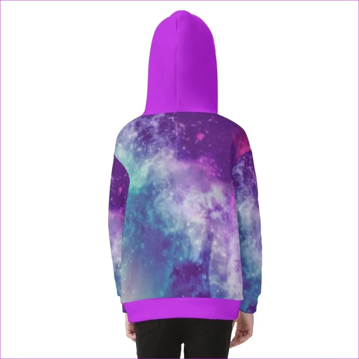 Galaxy Kids Fur Lined Hoodie With Zip Up