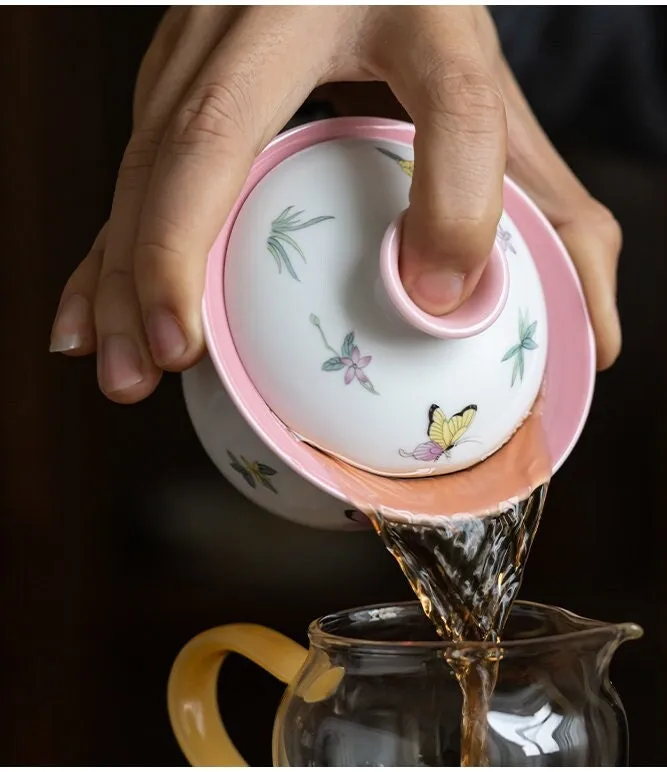 Gohobi Hand-painted Butterfly Gaiwan