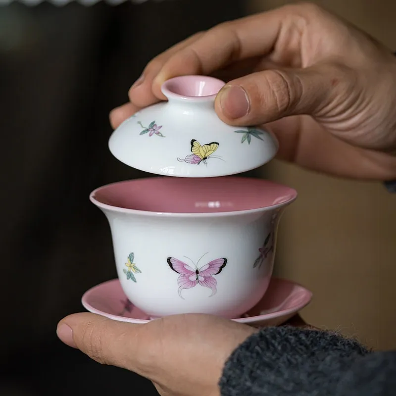 Gohobi Hand-painted Butterfly Gaiwan