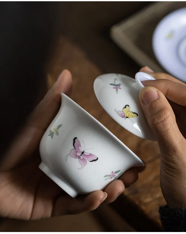 Gohobi Hand-painted Butterfly Gaiwan