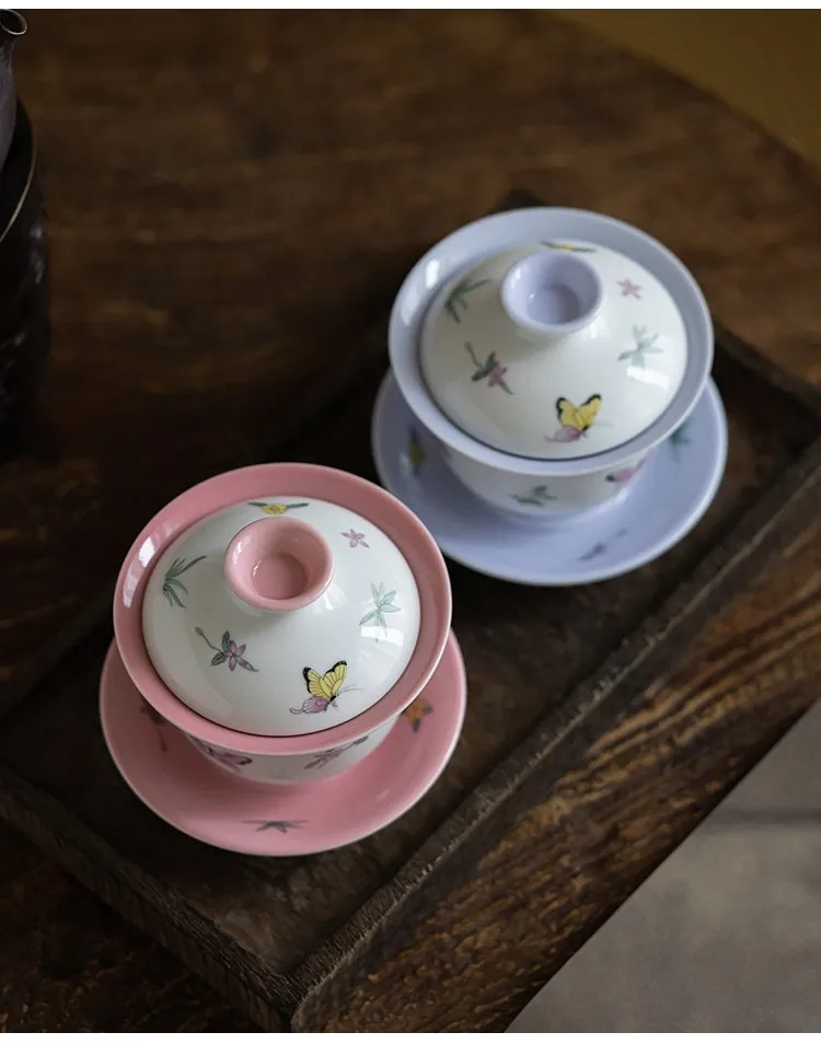 Gohobi Hand-painted Butterfly Gaiwan