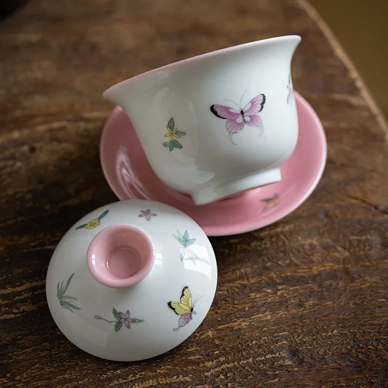 Gohobi Hand-painted Butterfly Gaiwan