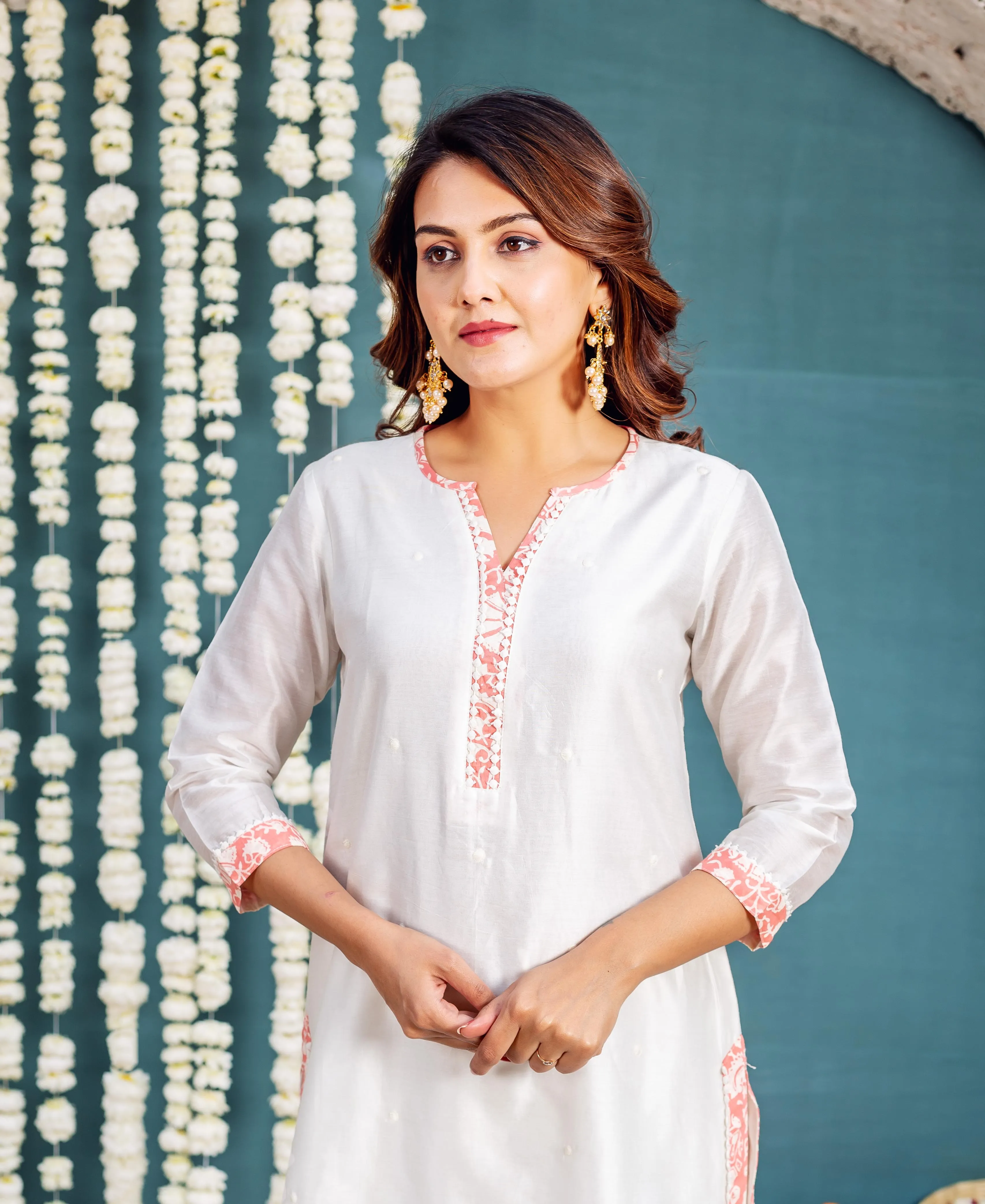 Graceful Blossom Chanderi Kurta