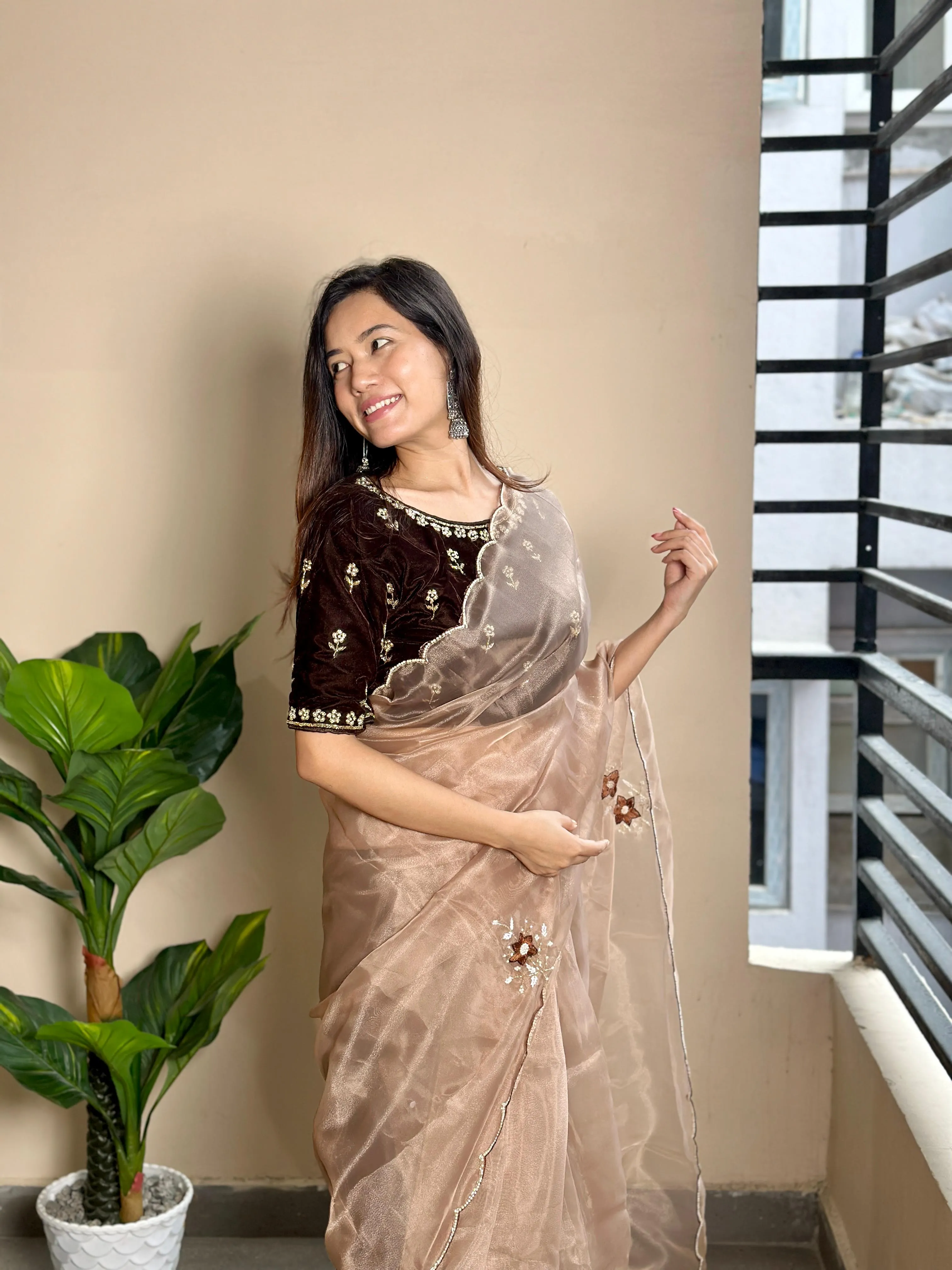 Graceful Organza  Heavy Handwork Saree