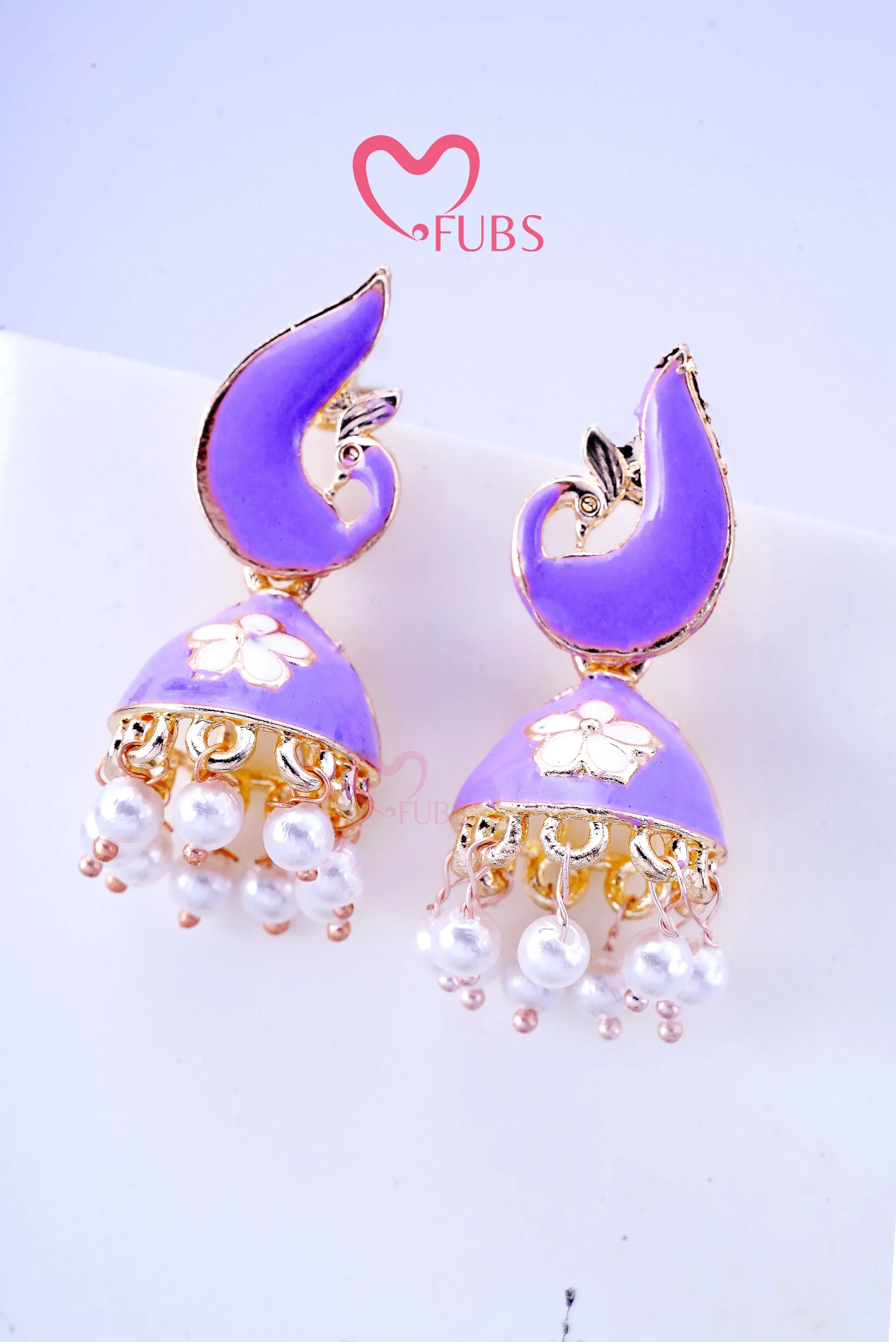 Graceful Peacock Marble Jhumkas