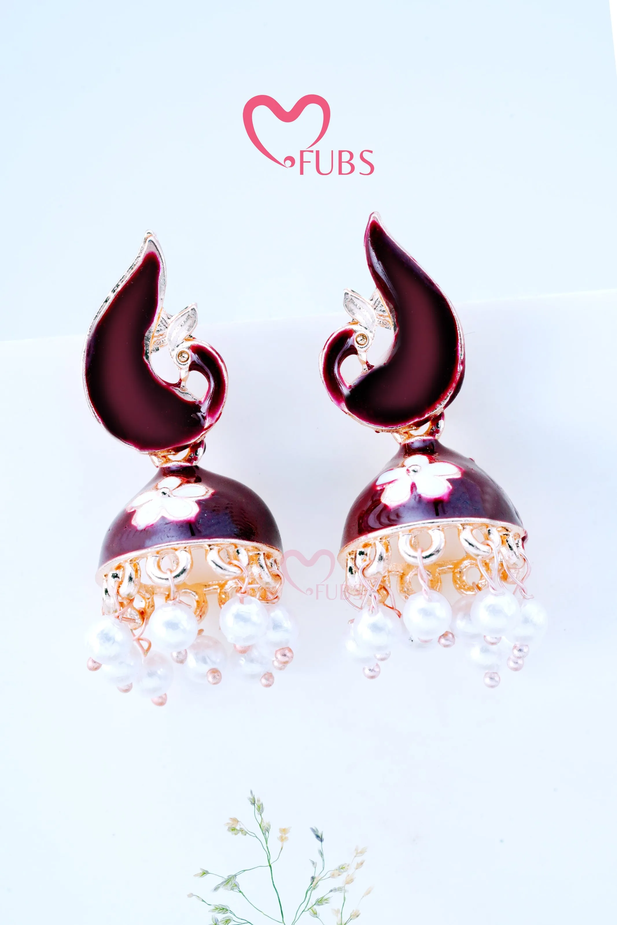 Graceful Peacock Marble Jhumkas