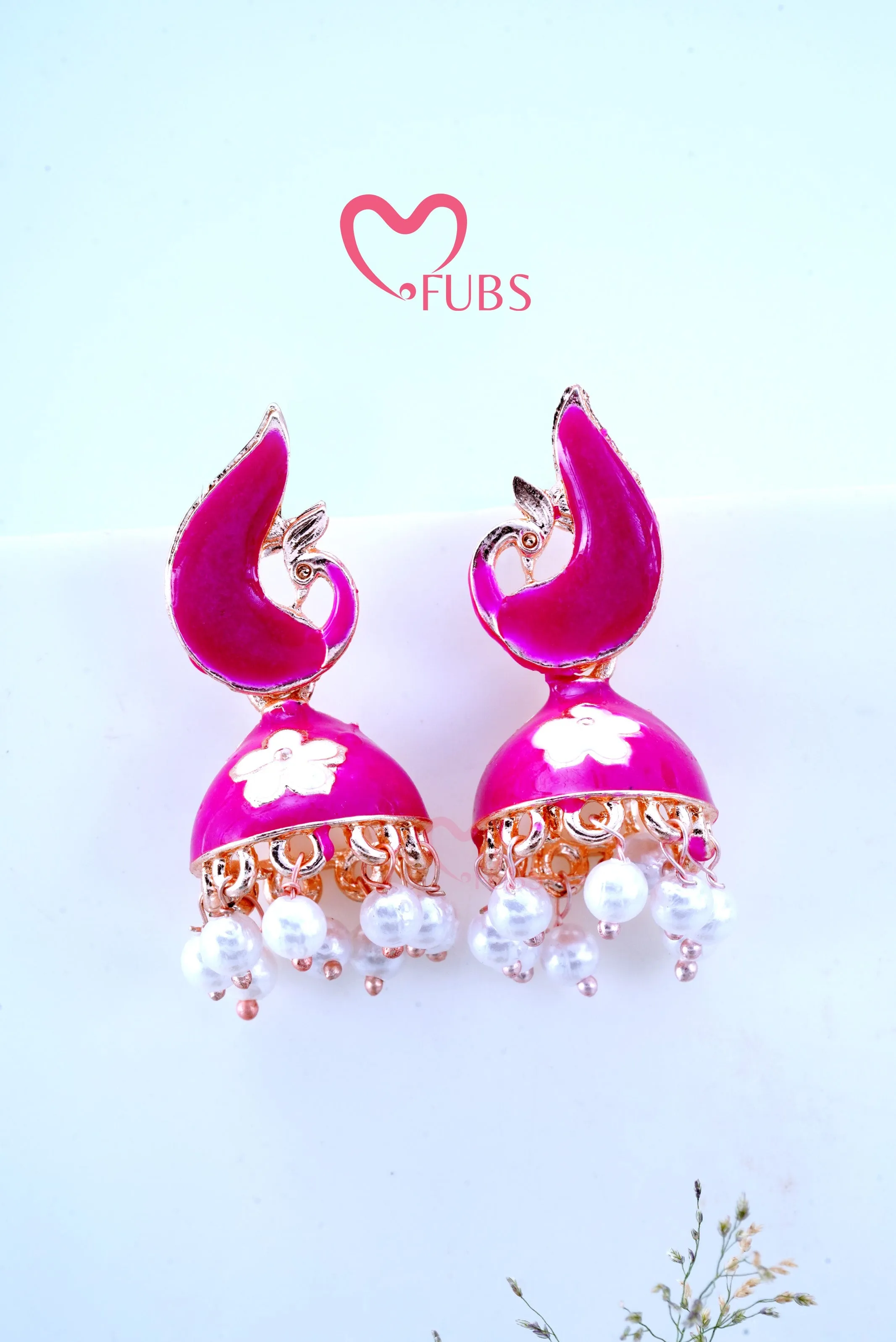 Graceful Peacock Marble Jhumkas