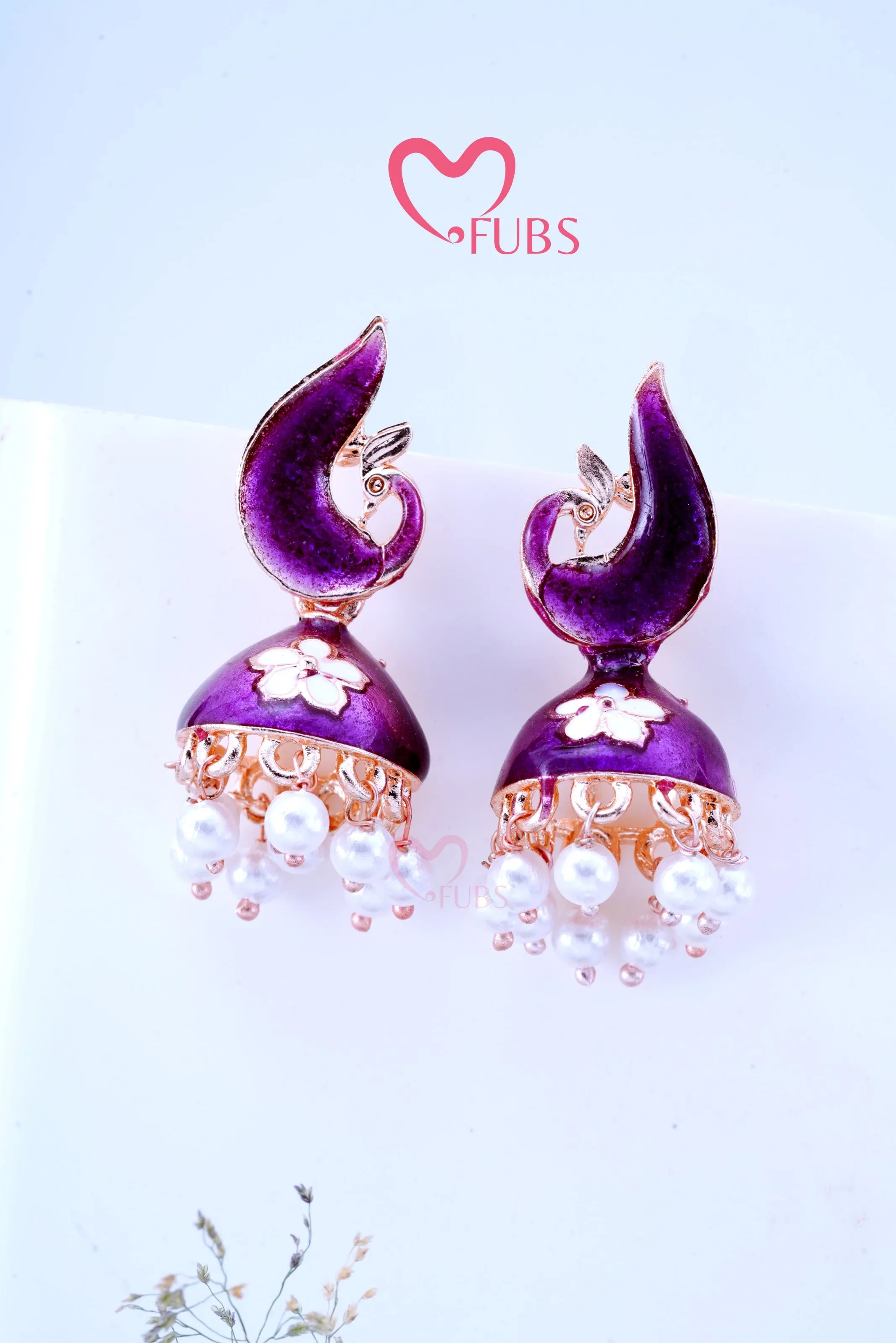 Graceful Peacock Marble Jhumkas