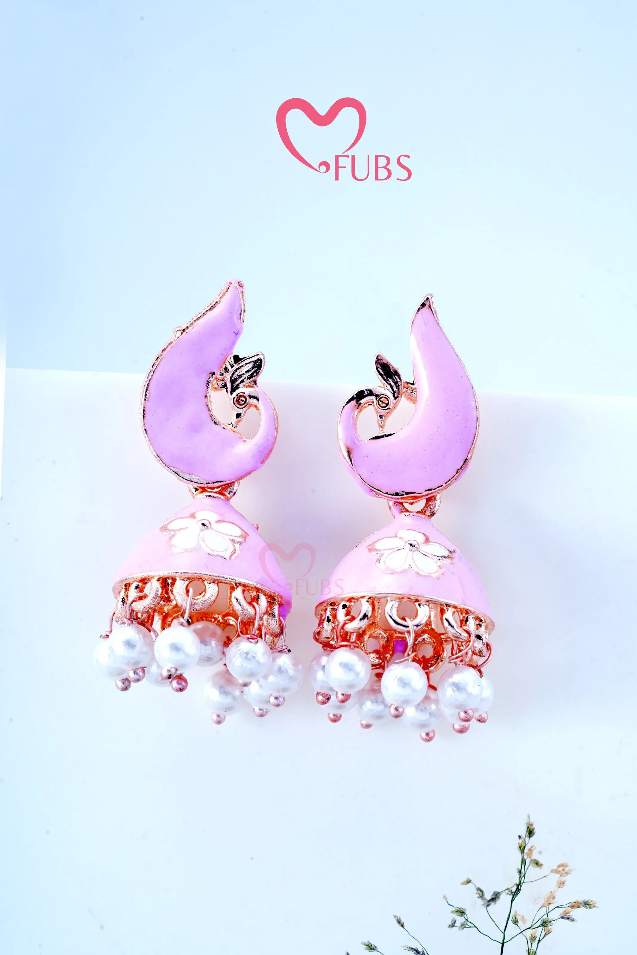 Graceful Peacock Marble Jhumkas