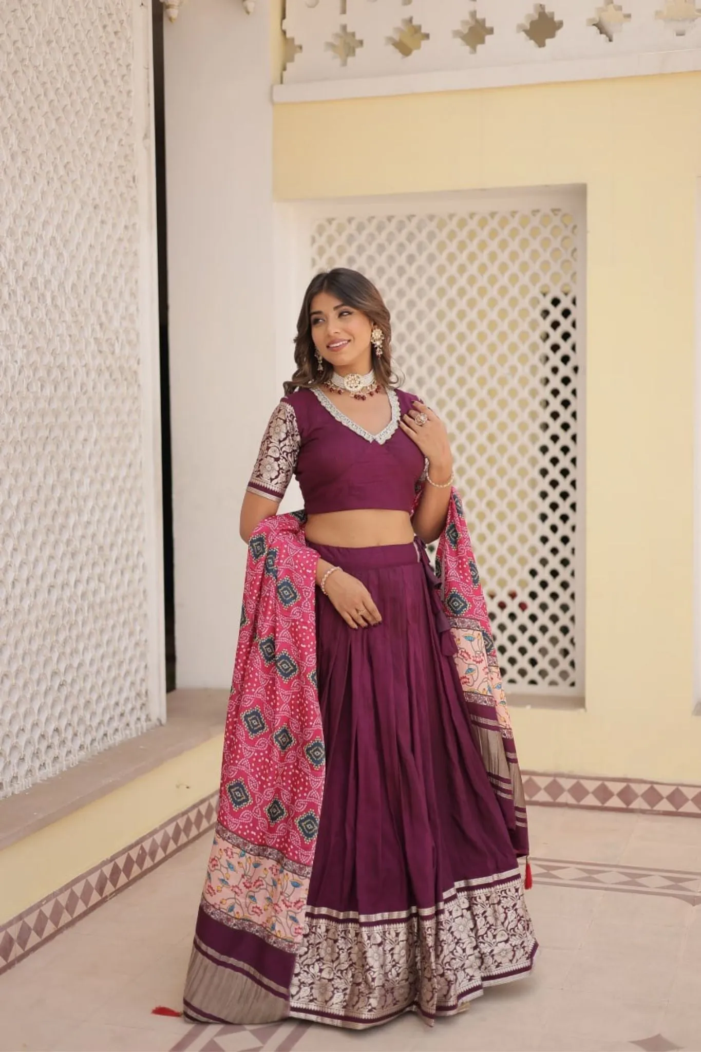 Graceful Viscose Lehenga Choli With Gajji Silk Dupatta Set