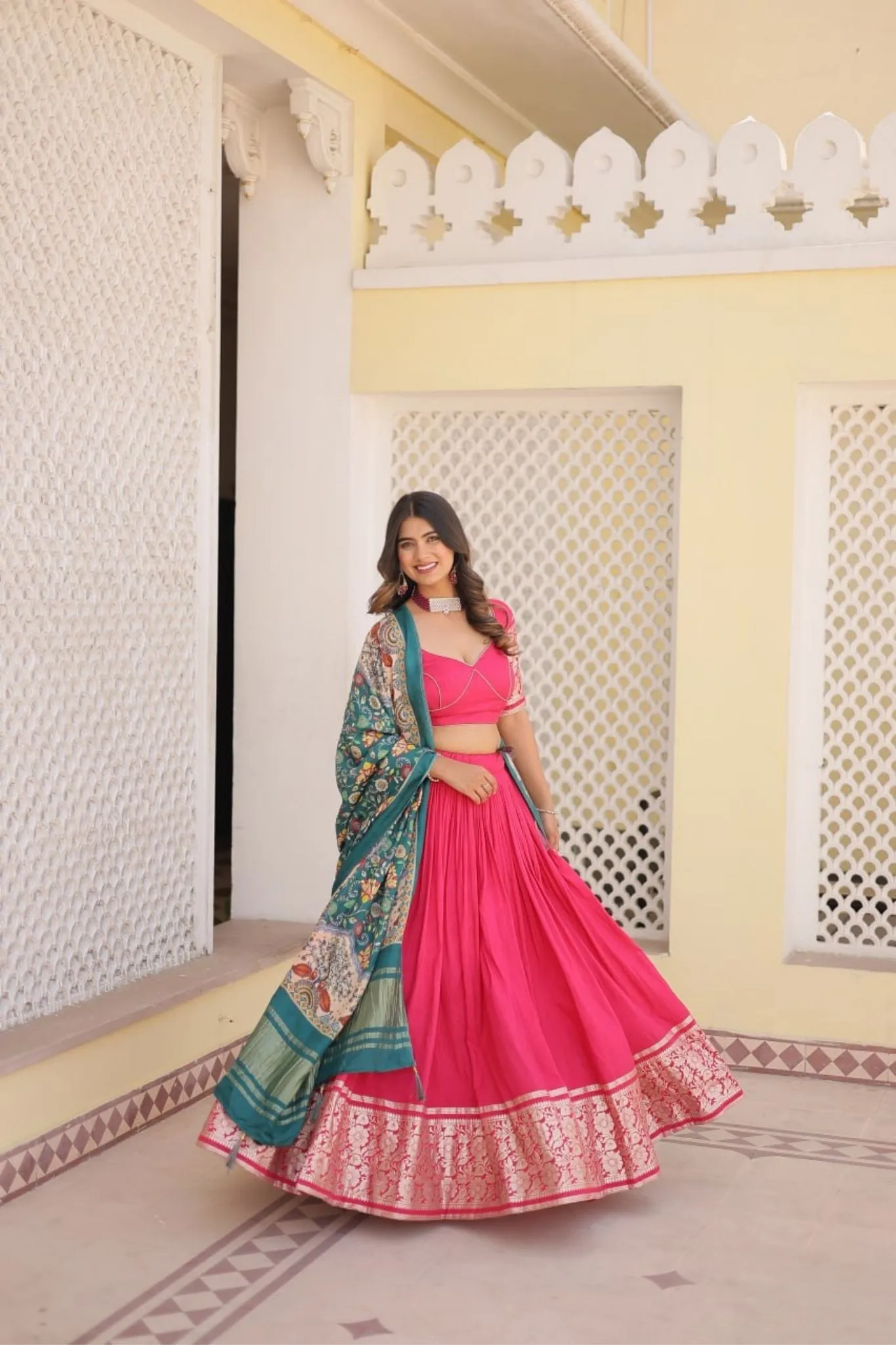 Graceful Viscose Lehenga Choli With Gajji Silk Dupatta Set