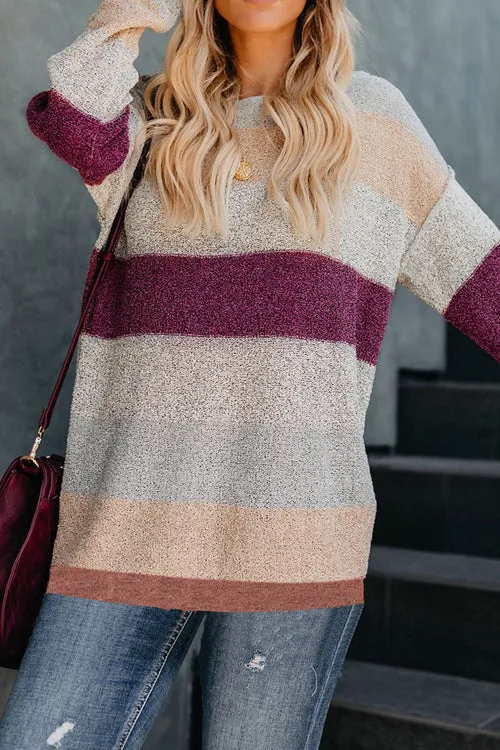 Graceful Ways Stripe Knit Blouse