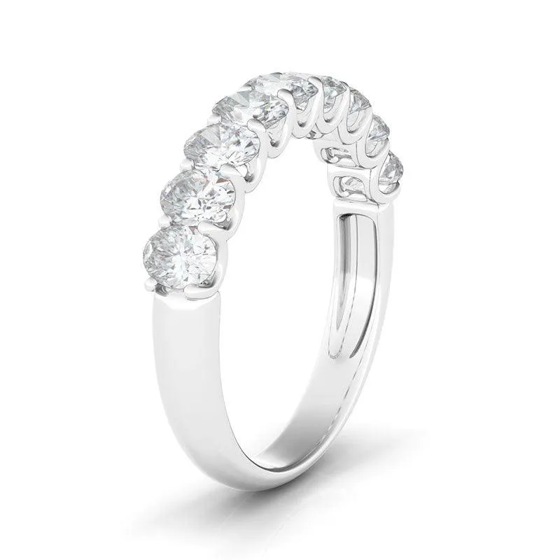 Half Oval Diamond Eternity Ring