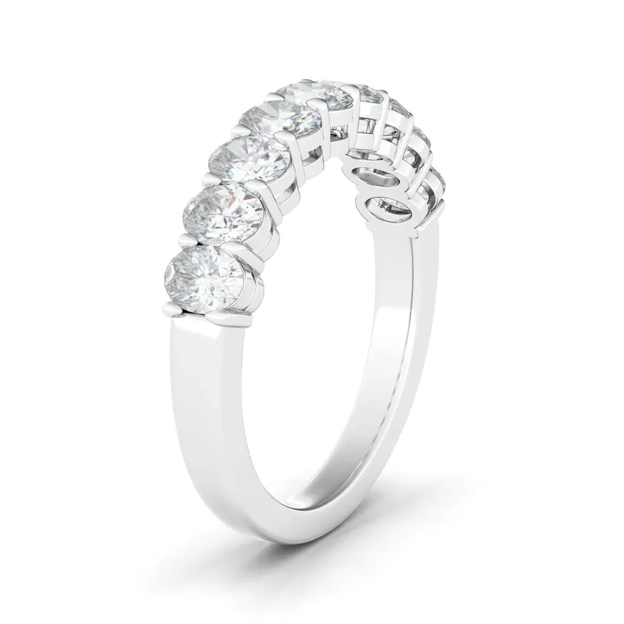 Half Oval Diamond Eternity Ring