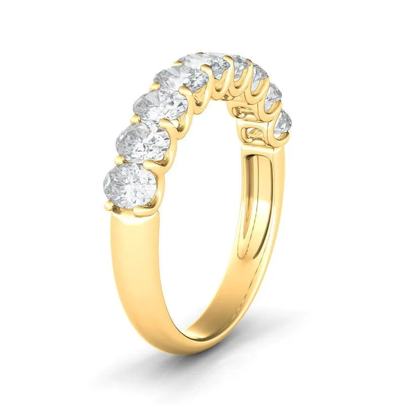 Half Oval Diamond Eternity Ring