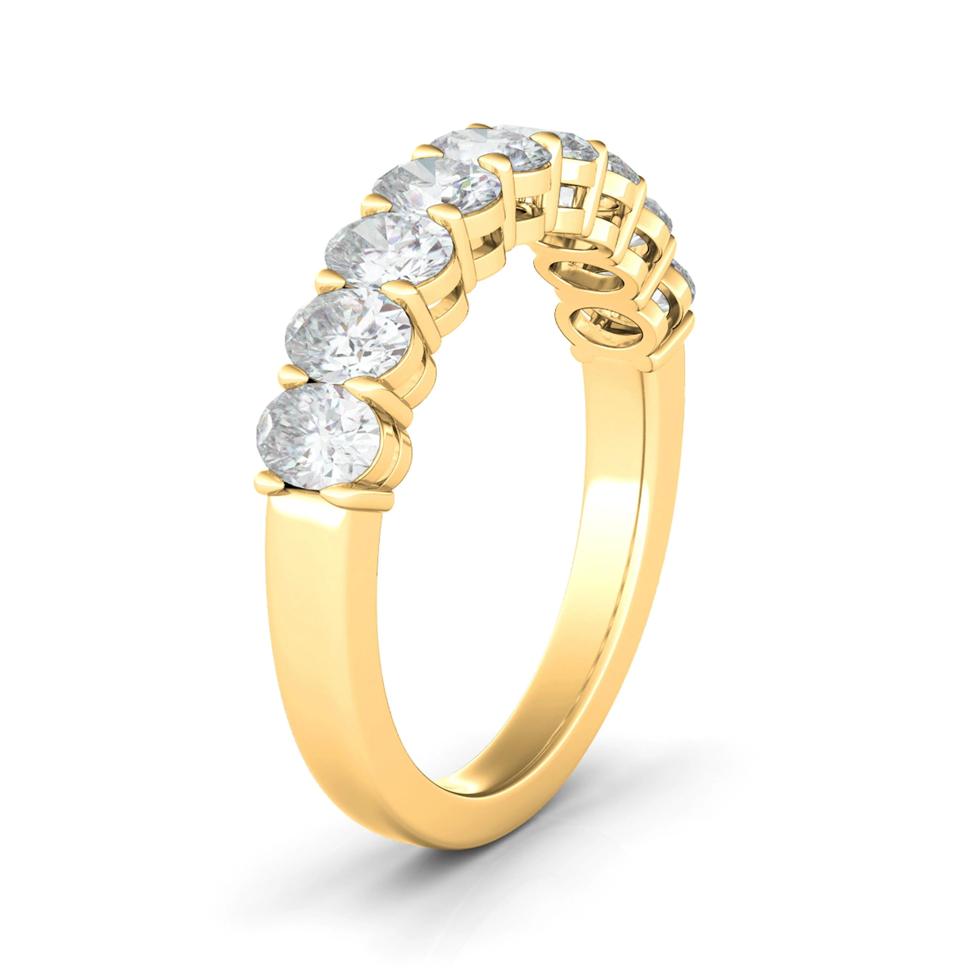 Half Oval Diamond Eternity Ring