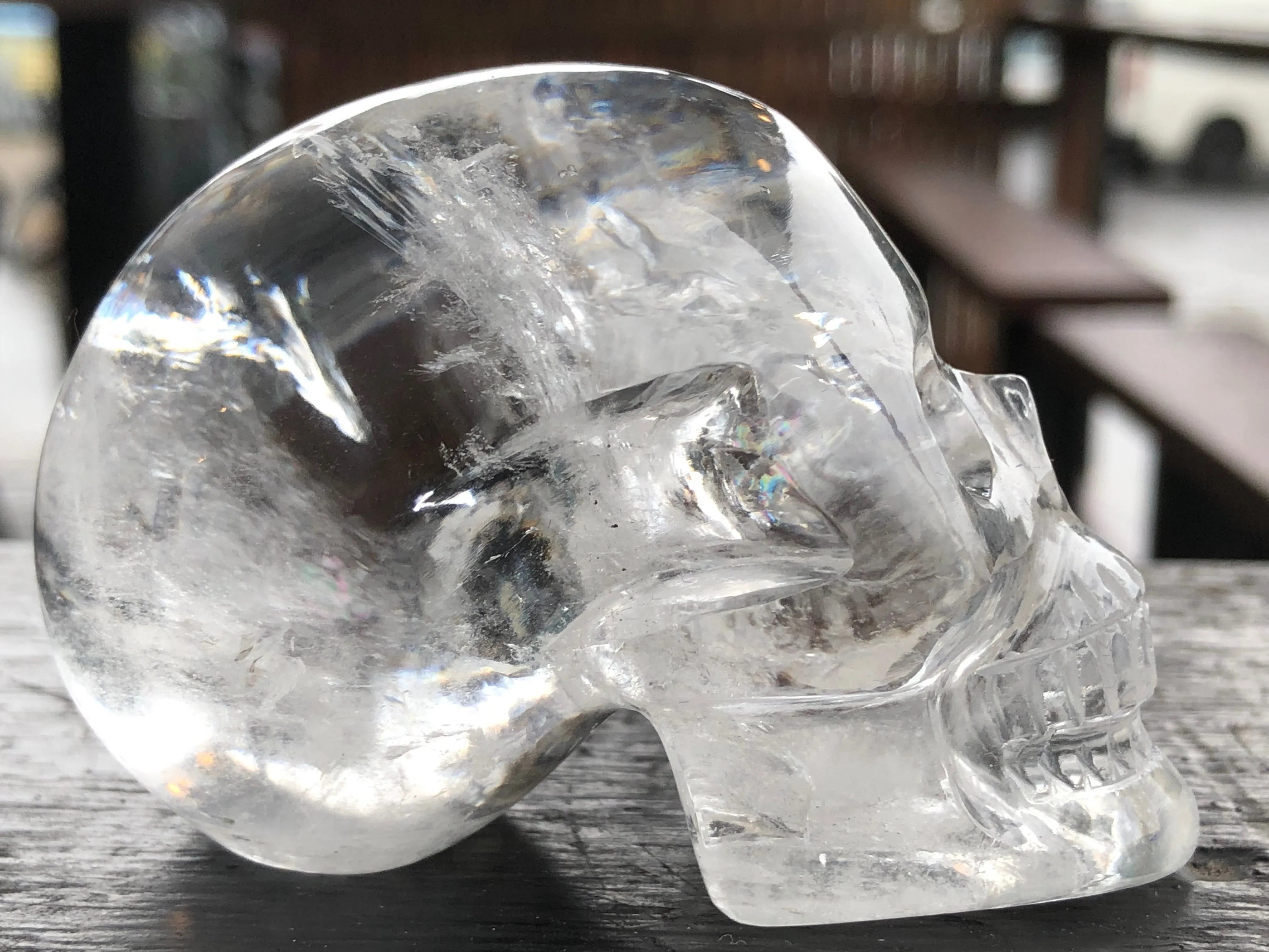 Himalayan Clear Quartz Hand-Carved Skull [1k1219}