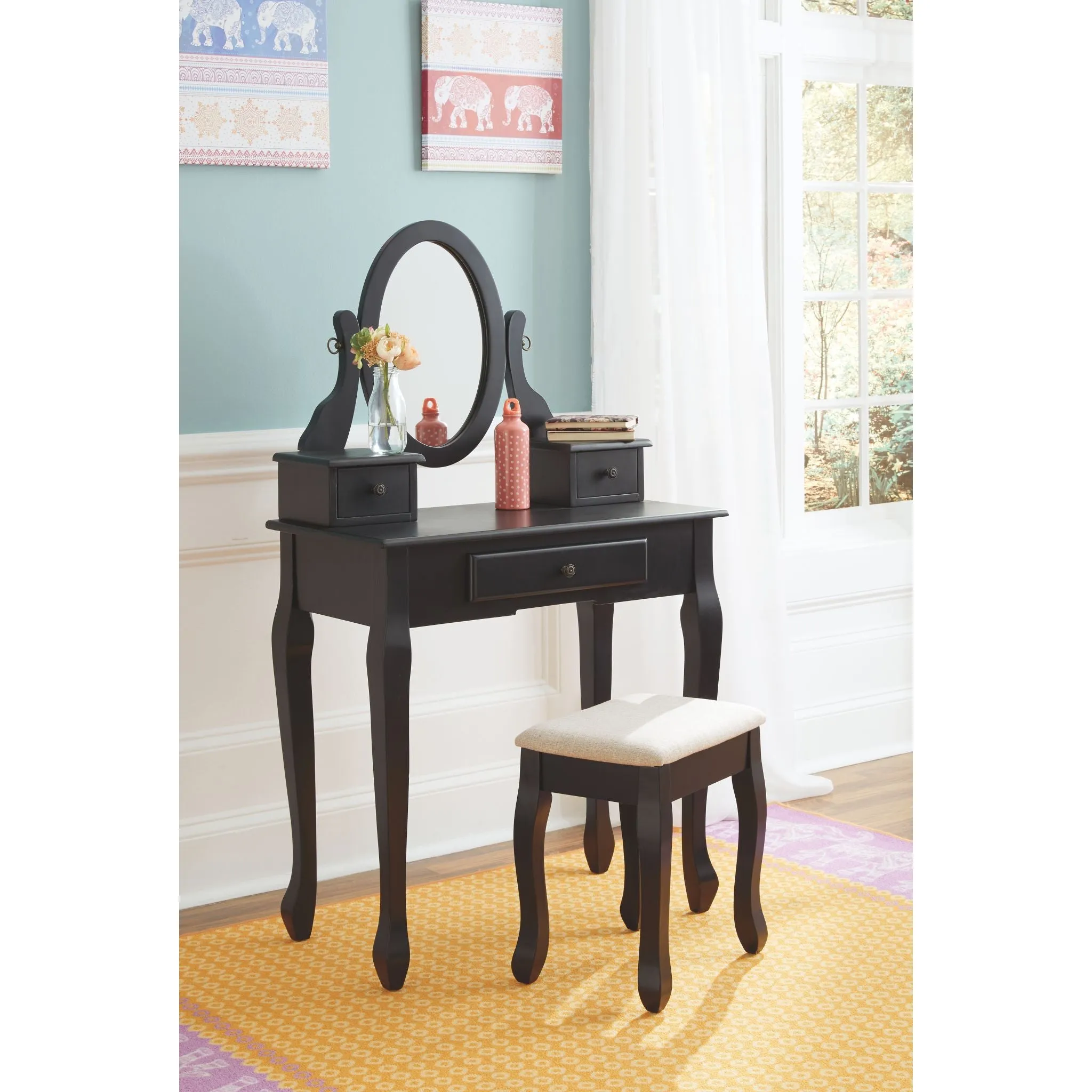 Huey Vineyard Vanity, Mirror & Stool