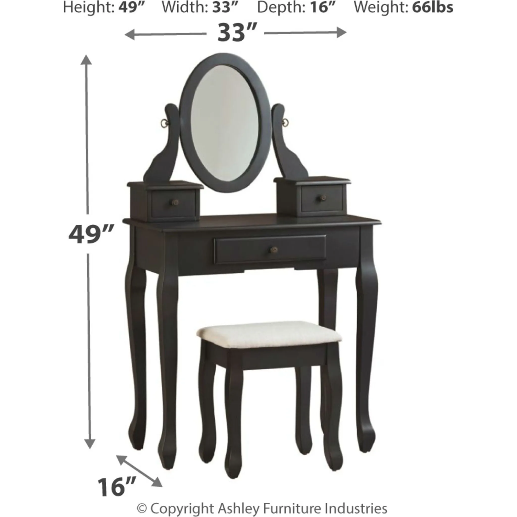 Huey Vineyard Vanity, Mirror & Stool