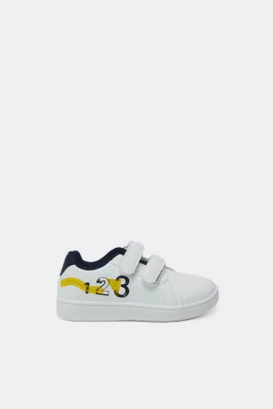 Infant Boys White Double Velcro Sneaker