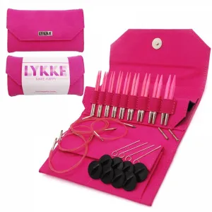 Interchangeable needles LYKKE - 3.5" BLUSH - Magenta Effet Basketweave 🐦