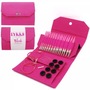 Interchangeable needles LYKKE - 5" BLUSH - Magenta Effet Basketweave 🐦