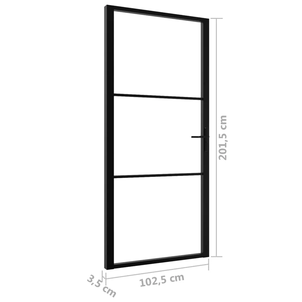 Interior Door ESG Glass and Aluminium 102.5x201.5 cm Black