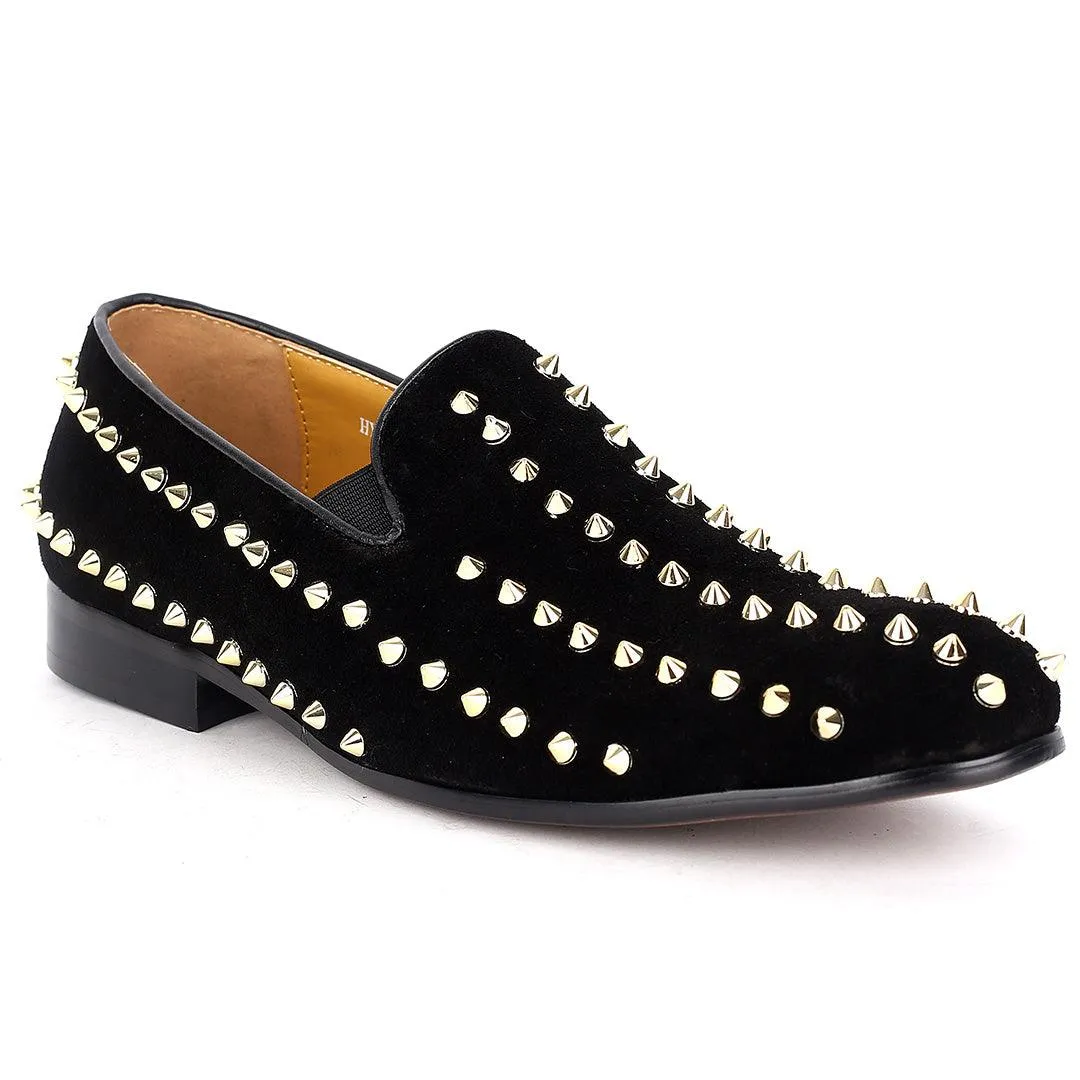 J.M Weston Exquisite Full Spike Designed Swede Shoe - Black