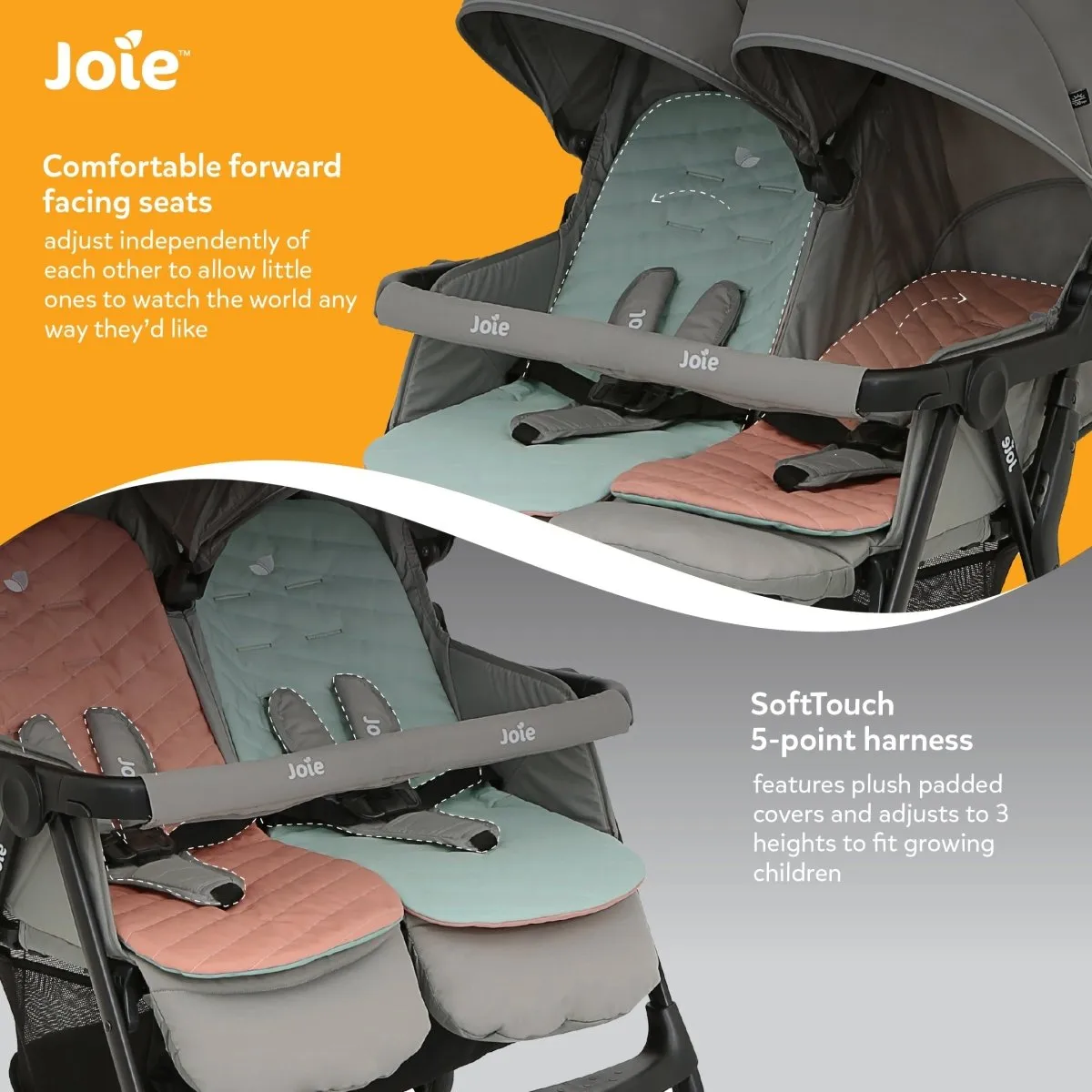 Joie Aire Twin W/ Rc Stroller Nectar & Mineral