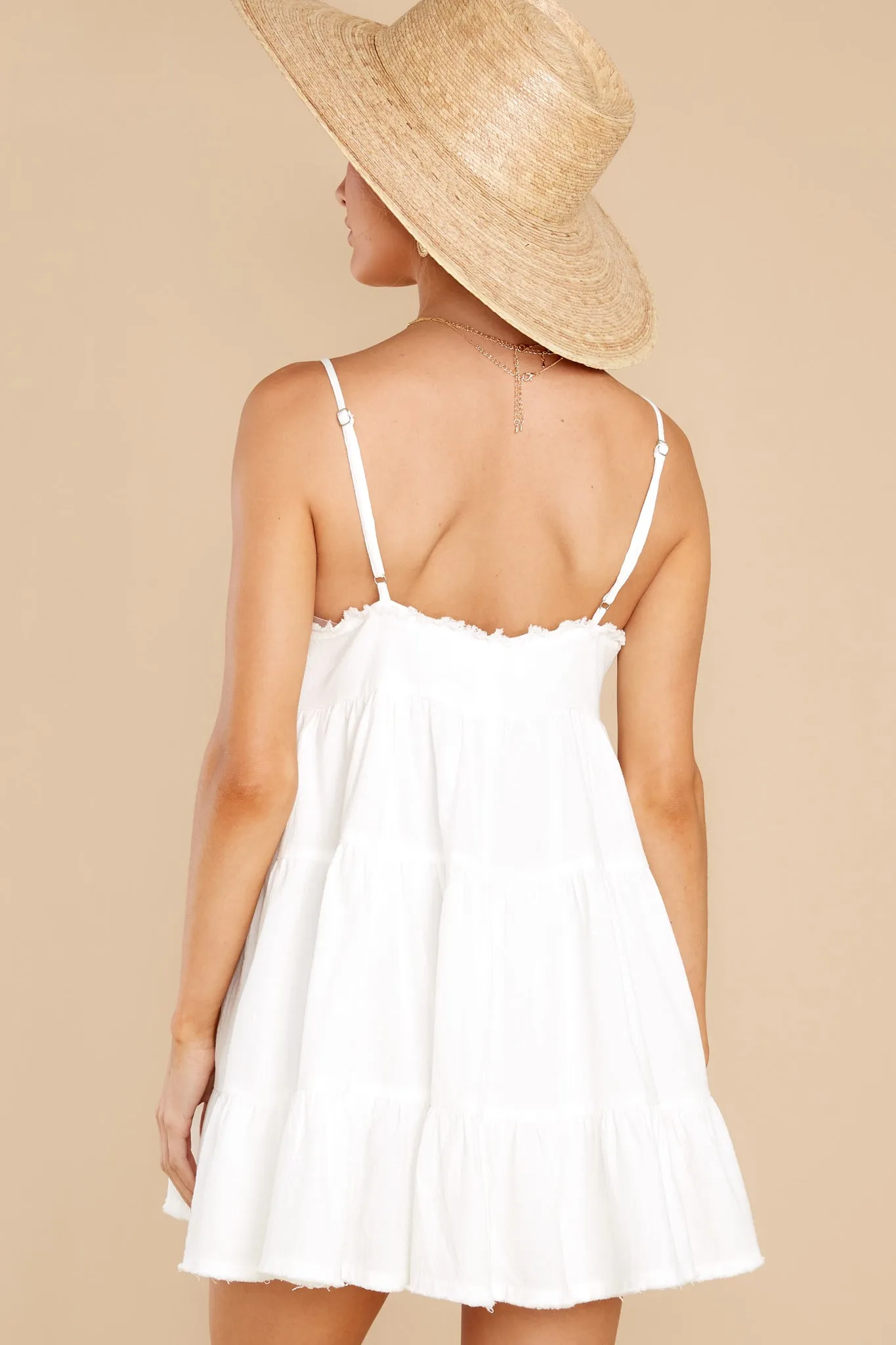 Just Stepping Out White Cotton Dress