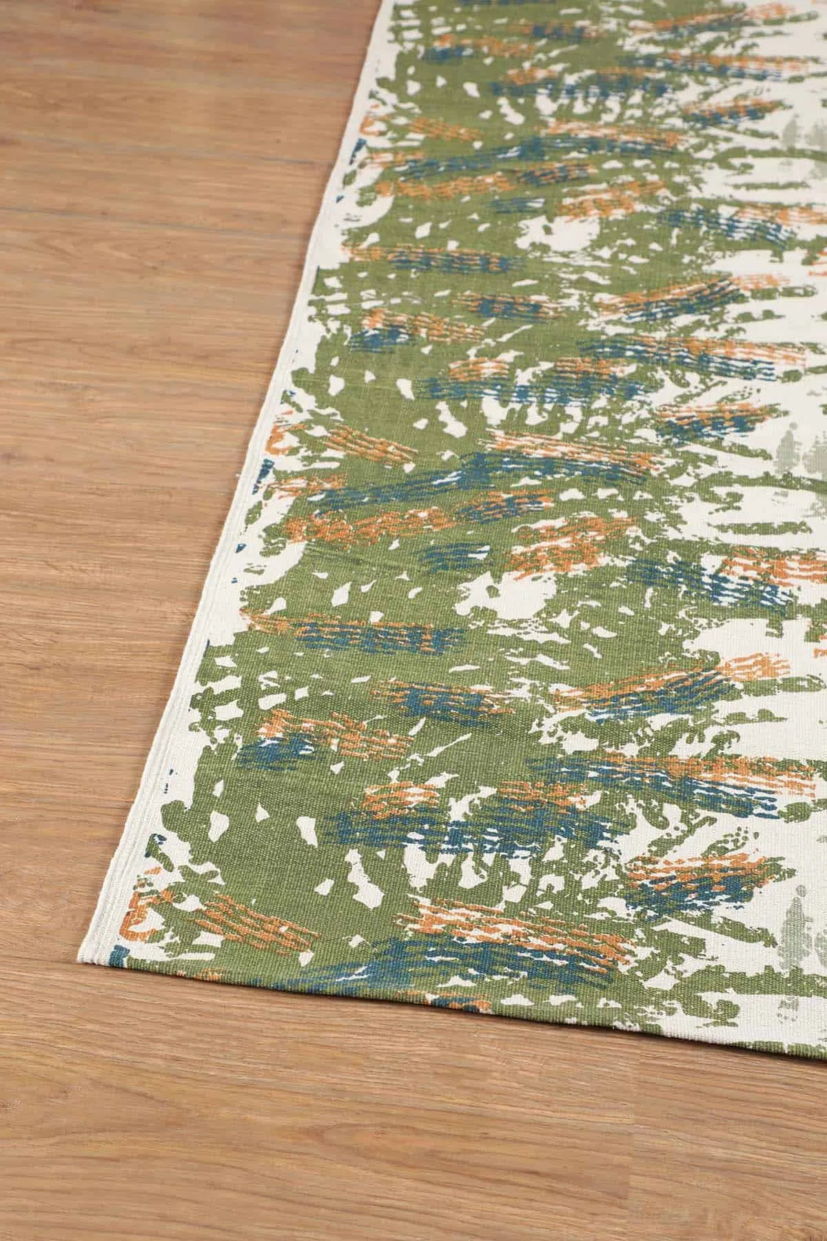 Kagal Pure Cotton Printed Rug (Multi-Colored)