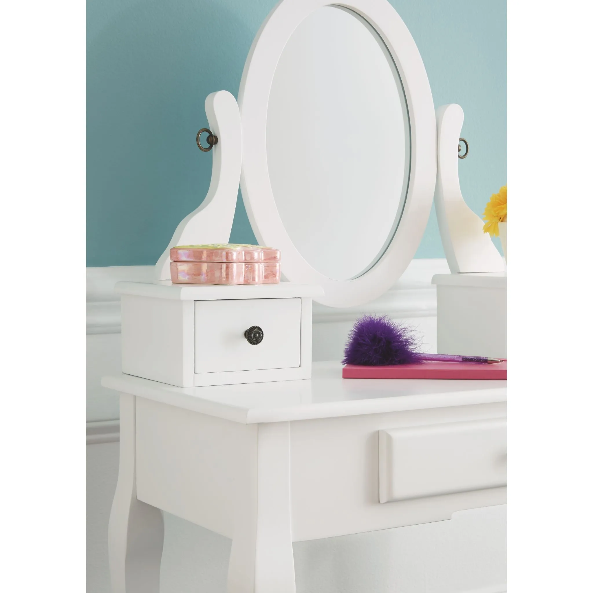 Kaslyn Vanity, Mirror & Stool