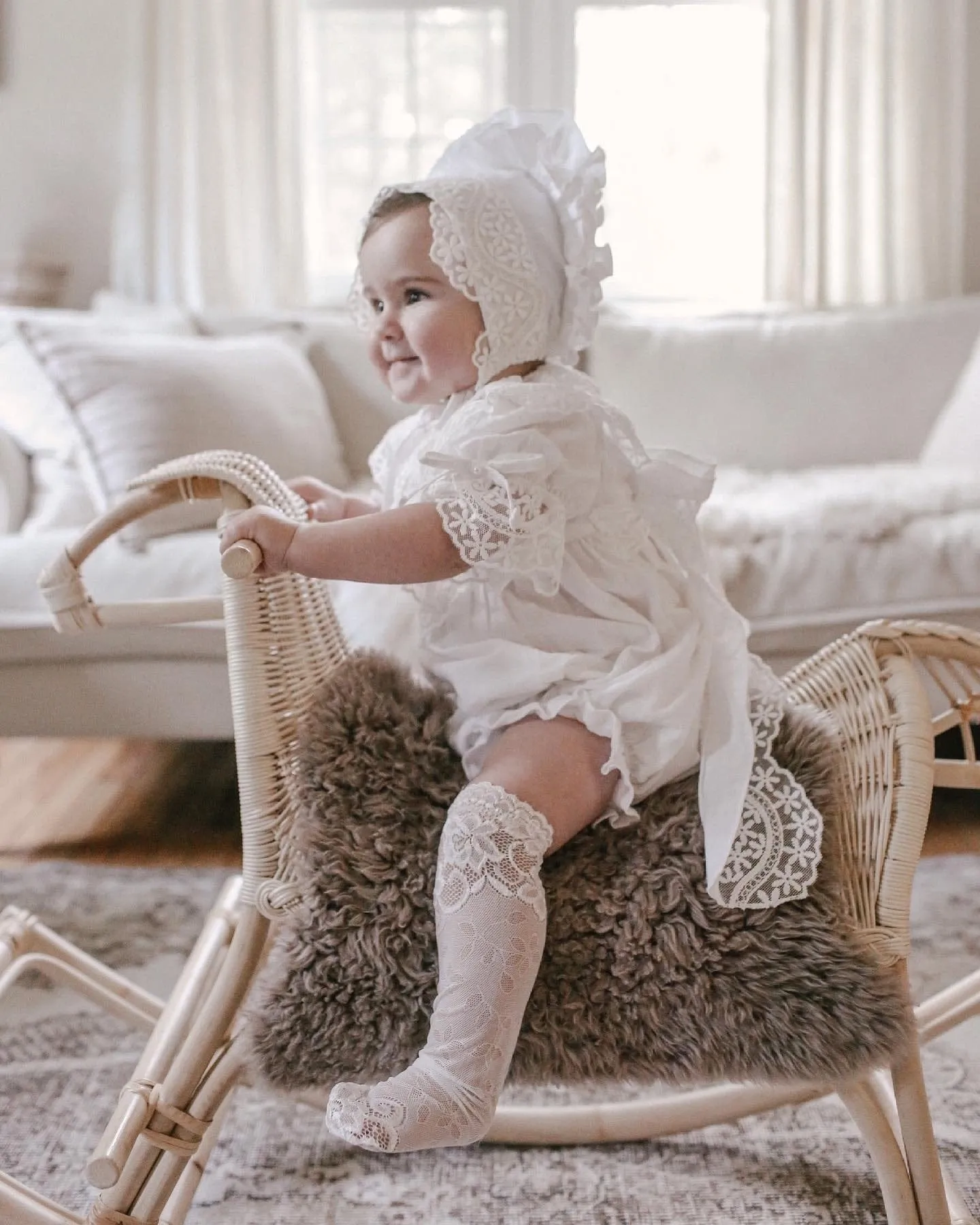 Katherine Embroidered Linen Bonnet