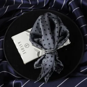 Kavove The Graceful Polka Dot Grey Pocket Square For Men