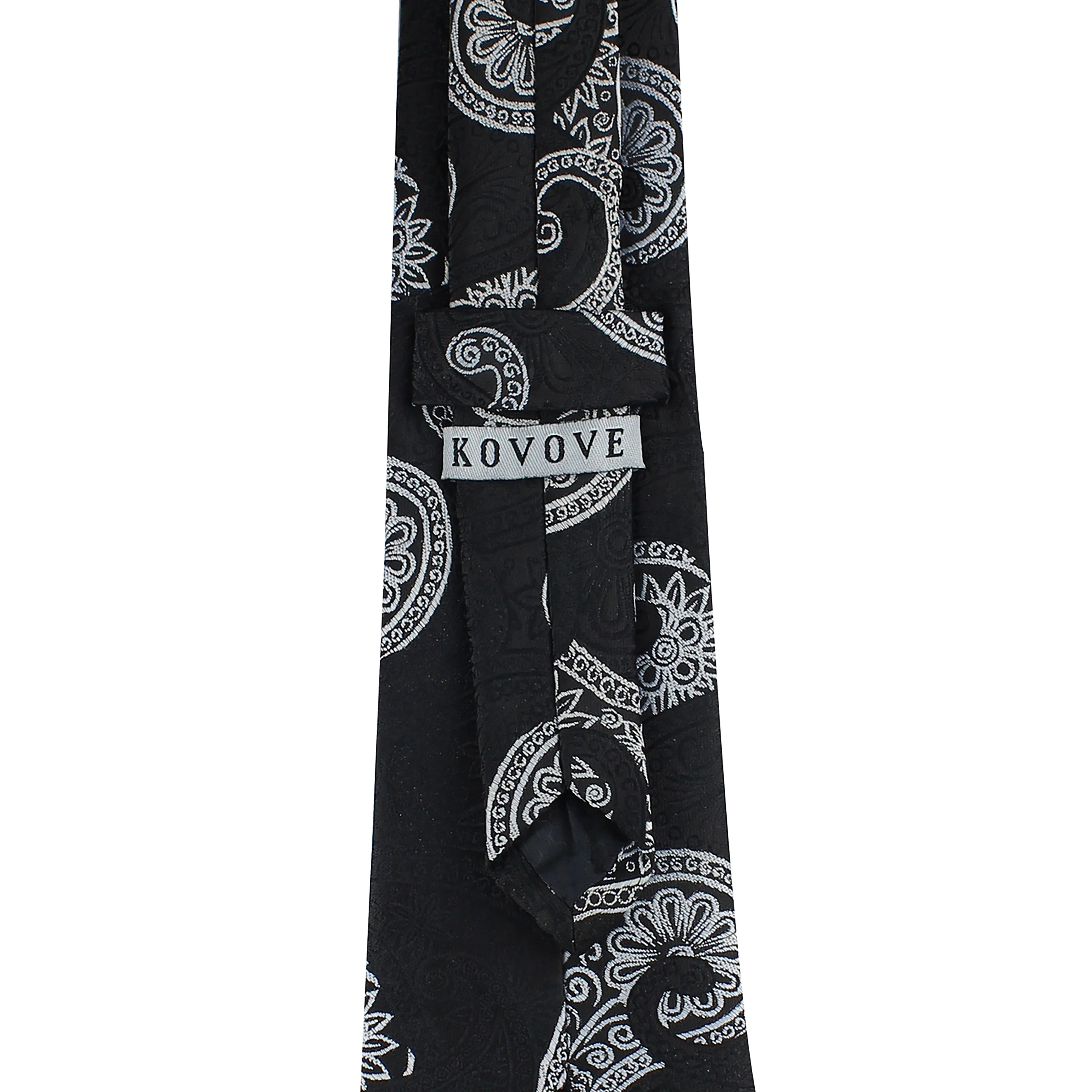 Kovove Graceful Black Paisley Neck Tie For Men