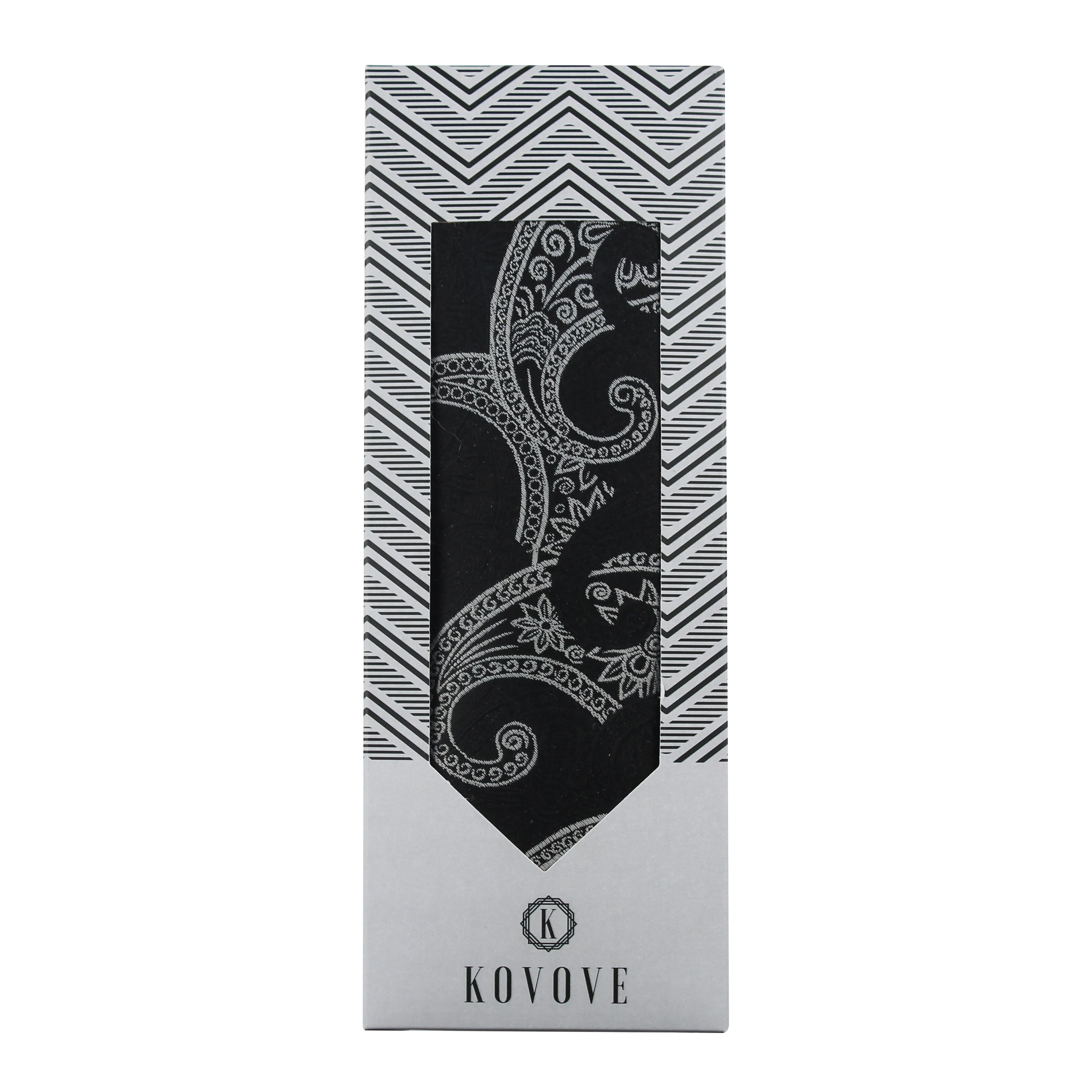 Kovove Graceful Black Paisley Neck Tie For Men