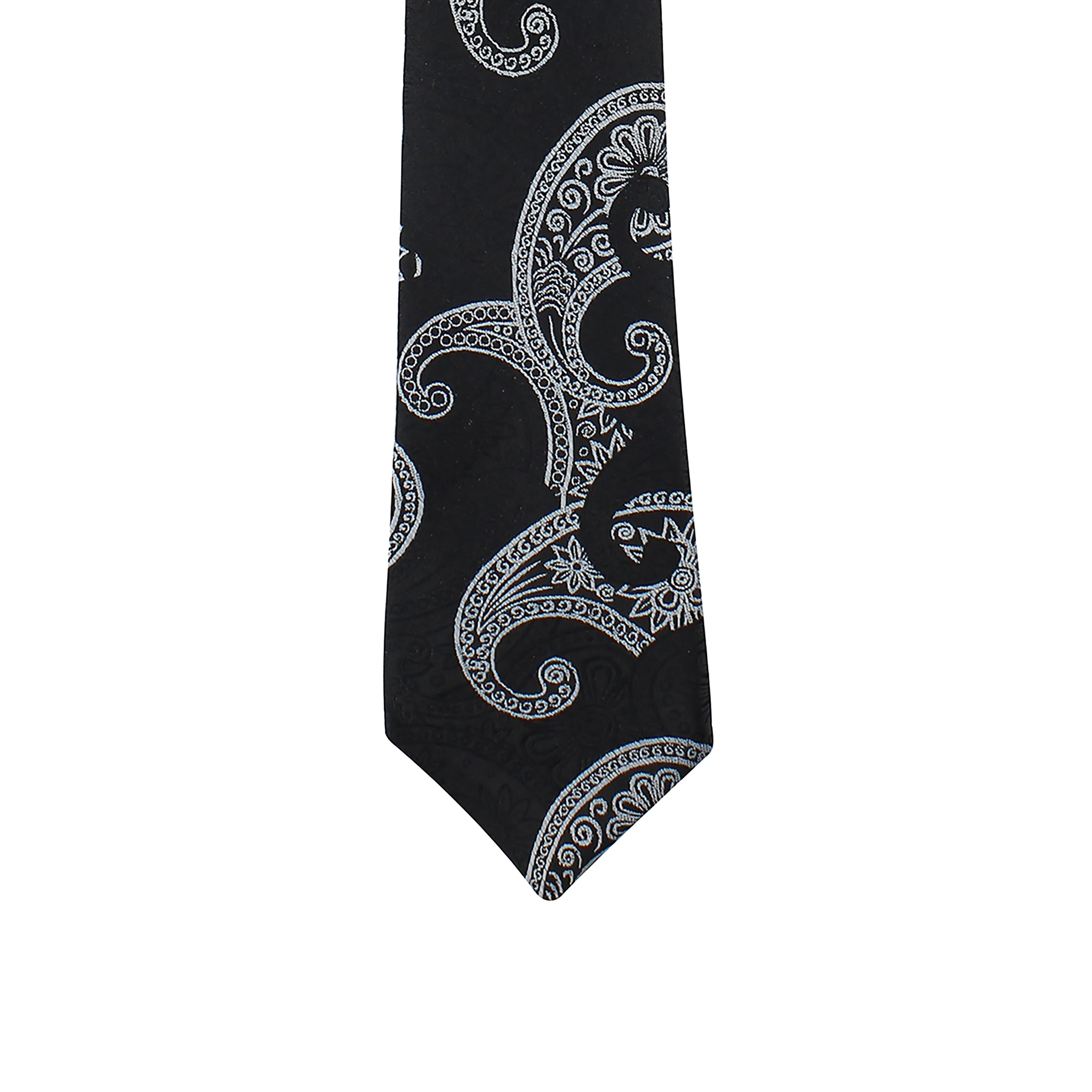 Kovove Graceful Black Paisley Necktie and Pocket Square Gift Box