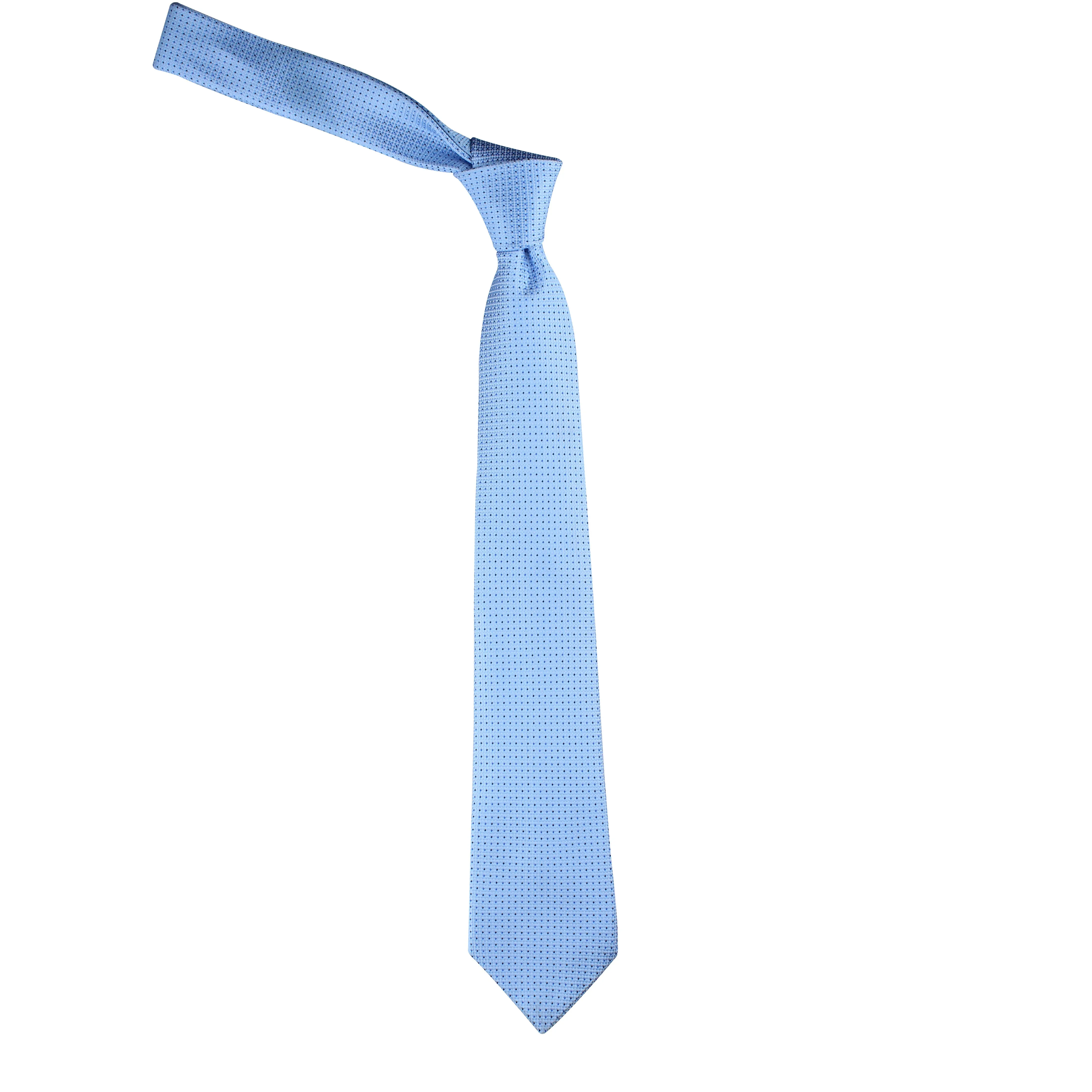 Kovove Graceful Cyan Polka Dot Neck Tie For Men