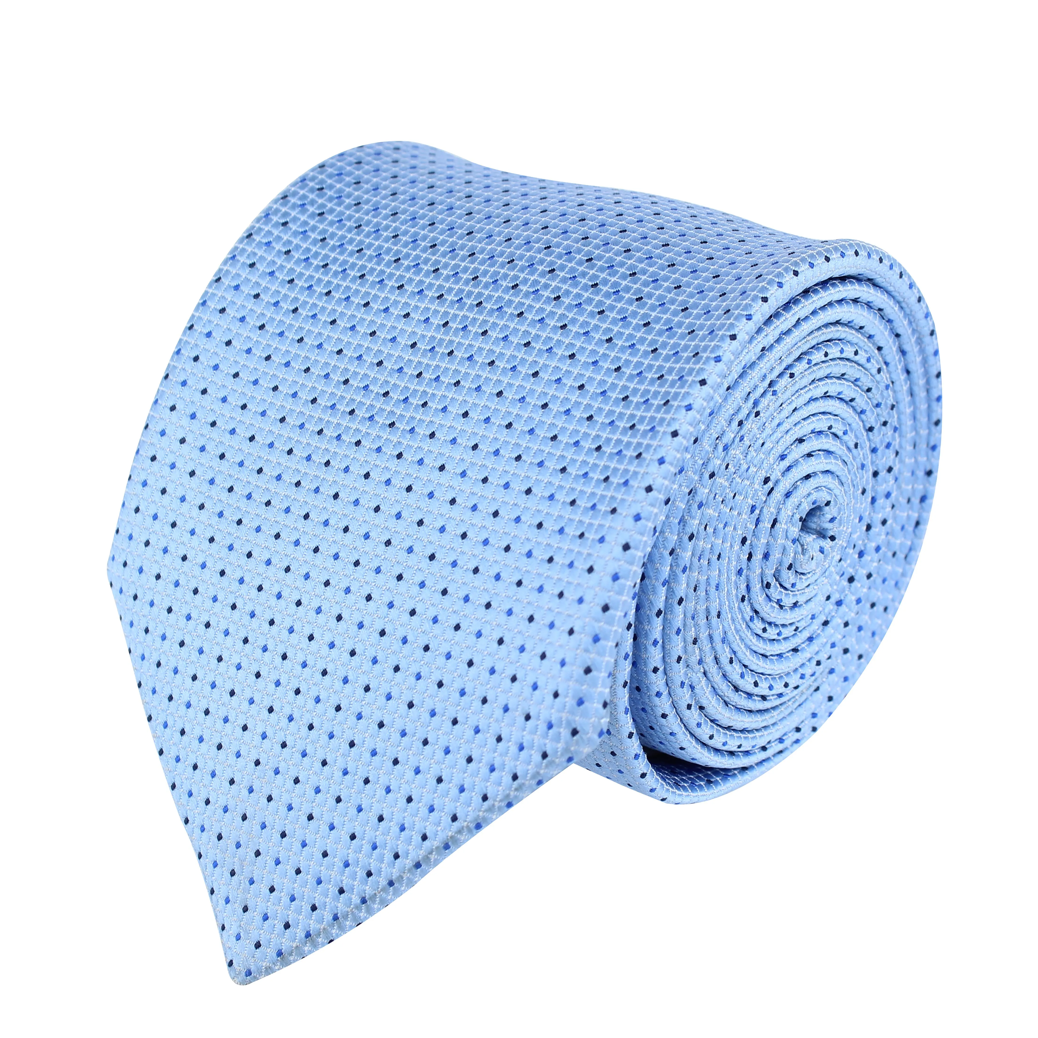 Kovove Graceful Cyan Polka Dot Neck Tie For Men